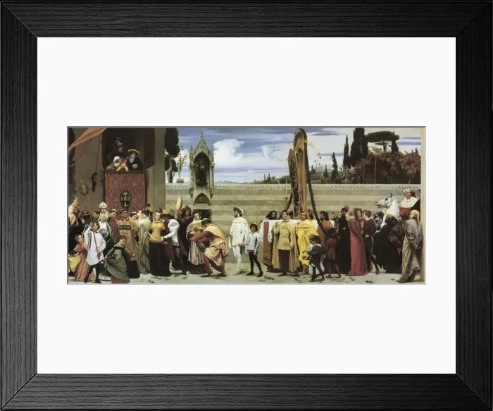 Framed Print : Cimabues Celebrated Madonna is carried in Procession through the Streets of Florence, 1853-1855. Artist: Frederic Leighton Framed Print : Cimabues Celebrated Madonna is carried in Procession through the Streets of Florence, 1853-1855. Artist: Frederic Leighton