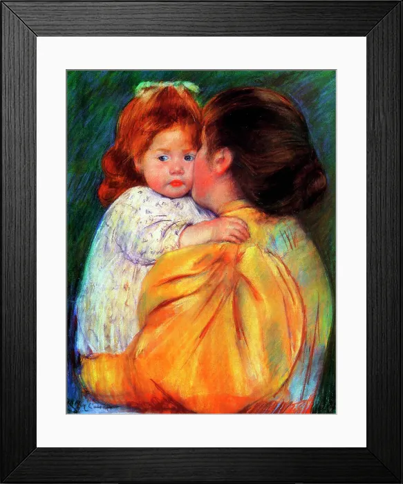 Framed Print : Maternal Kiss, 1896. Artist: Mary Cassatt Framed Print : Maternal Kiss, 1896. Artist: Mary Cassatt