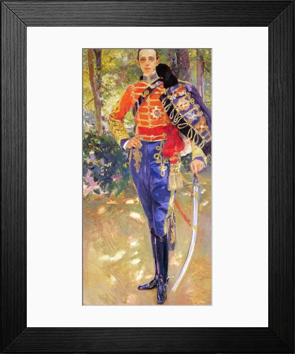 Framed Print : Portrait of King Alfonso XIII in a Hussars Uniform, 1907. Artist: Joaquin Sorolla y Bastida Framed Print : Portrait of King Alfonso XIII in a Hussars Uniform, 1907. Artist: Joaquin Sorolla y Bastida