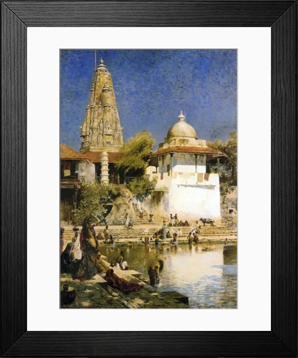 Framed Print : Banganga Tank and Walkeshwar Temple at Bombay, 1890s. Artist: Edwin Lord Weeks Framed Print : Banganga Tank and Walkeshwar Temple at Bombay, 1890s. Artist: Edwin Lord Weeks