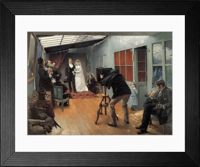Framed Print : Wedding at the Photographer s, 1878-1879. Artist: Pascal Adolphe Jean Dagnan-Bouveret Framed Print : Wedding at the Photographer s, 1878-1879. Artist: Pascal Adolphe Jean Dagnan-Bouveret