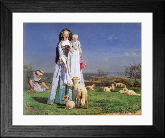 Framed Print : The Pretty Baa-Lambs, 1859. Artist: Ford Madox Brown Framed Print : The Pretty Baa-Lambs, 1859. Artist: Ford Madox Brown