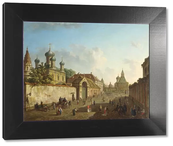 View from the Lubyanka Square to the Vladimir Gate in Moscow, Russia, 1800s. Artist: Fyodor Yakovlevich Alexeev