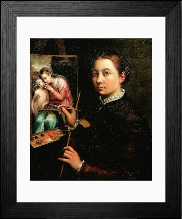 Framed Print : Self-portrait, 1556. Artist: Sofonisba Anguissola Framed Print : Self-portrait, 1556. Artist: Sofonisba Anguissola