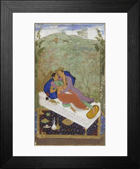 Framed Print : Lovers, c1597. Artist: Manohar Framed Print : Lovers, c1597. Artist: Manohar
