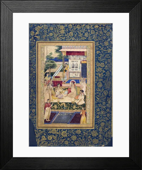 Framed Print : Jahangir and Prince Khurram with Nur Jahan, c1624-1625 Framed Print : Jahangir and Prince Khurram with Nur Jahan, c1624-1625