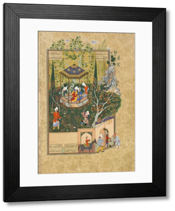 Framed Print : Folio from Haft Awrang (Seven Thrones), by Jami, 1550s Framed Print : Folio from Haft Awrang (Seven Thrones), by Jami, 1550s
