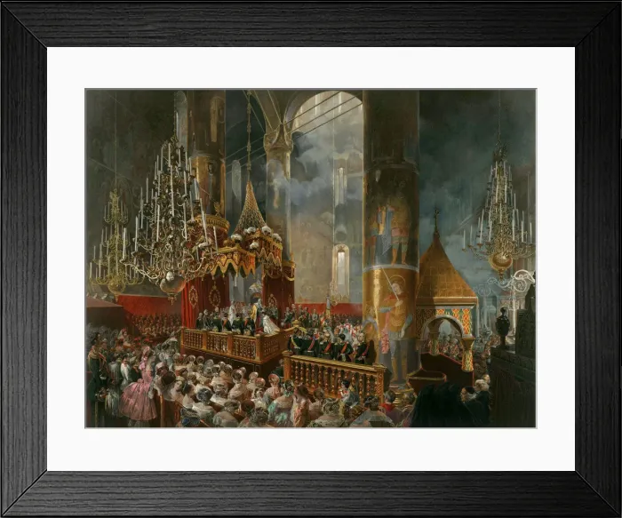 Framed Print : The crowning of Tsarina Maria Alexandrovna of Russia, Moscow, 1856. Artist: Mihaly Zichy Framed Print : The crowning of Tsarina Maria Alexandrovna of Russia, Moscow, 1856. Artist: Mihaly Zichy