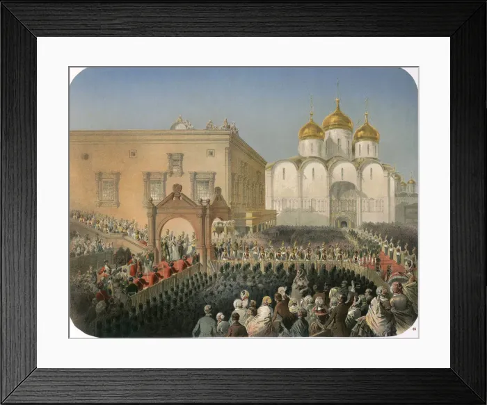 Framed Print : Procession of of Tsarina Alexandra Feodorovna to the Cathedral of the Dormition, Moscow, 1856. Artist: Mihaly Zichy Framed Print : Procession of of Tsarina Alexandra Feodorovna to the Cathedral of the Dormition, Moscow, 1856. Artist: Mihaly Zichy