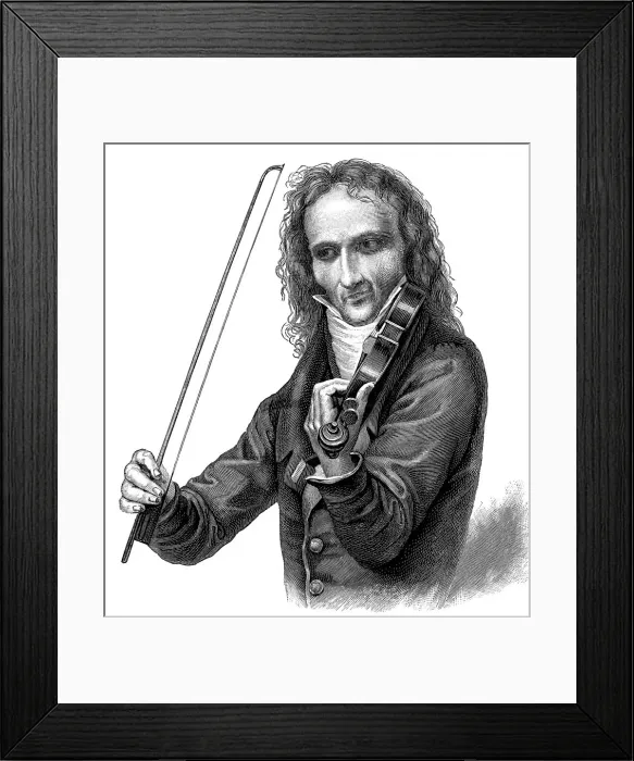 Framed Print : Niccolo Paganini, Italian violinist, violist and composer, 1830s Framed Print : Niccolo Paganini, Italian violinist, violist and composer, 1830s