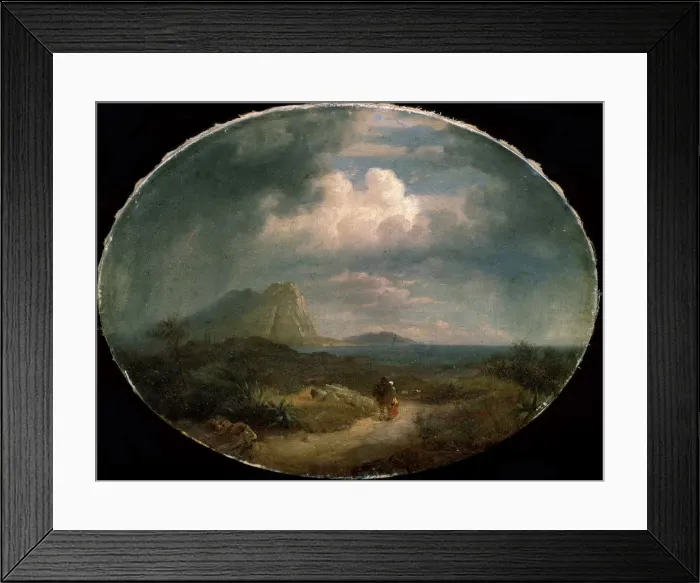 Framed Print : Italian Landscape, early 19th century Framed Print : Italian Landscape, early 19th century