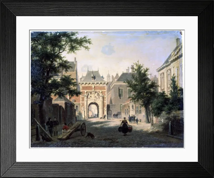 Framed Print : A Town in Holland, 19th century. Artist: Bartholomeus Johannes van Hove Framed Print : A Town in Holland, 19th century. Artist: Bartholomeus Johannes van Hove