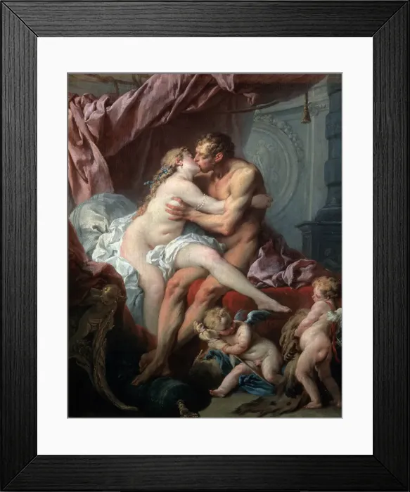 Framed Print : Heracles and Omphale, 18th century. Artist: Francois Boucher Framed Print : Heracles and Omphale, 18th century. Artist: Francois Boucher