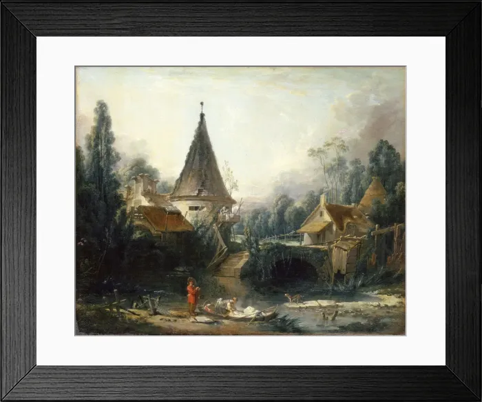 Framed Print : Landscape near Beauvais, 1740. Artist: Francois Boucher Framed Print : Landscape near Beauvais, 1740. Artist: Francois Boucher