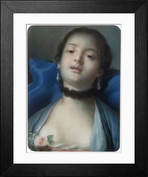 Framed Print : Female Head, 18th century. Artist: Francois Boucher Framed Print : Female Head, 18th century. Artist: Francois Boucher