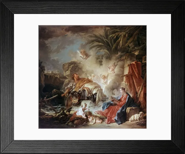 Framed Print : Rest on the Flight into Egypt, 1757. Artist: Francois Boucher Framed Print : Rest on the Flight into Egypt, 1757. Artist: Francois Boucher