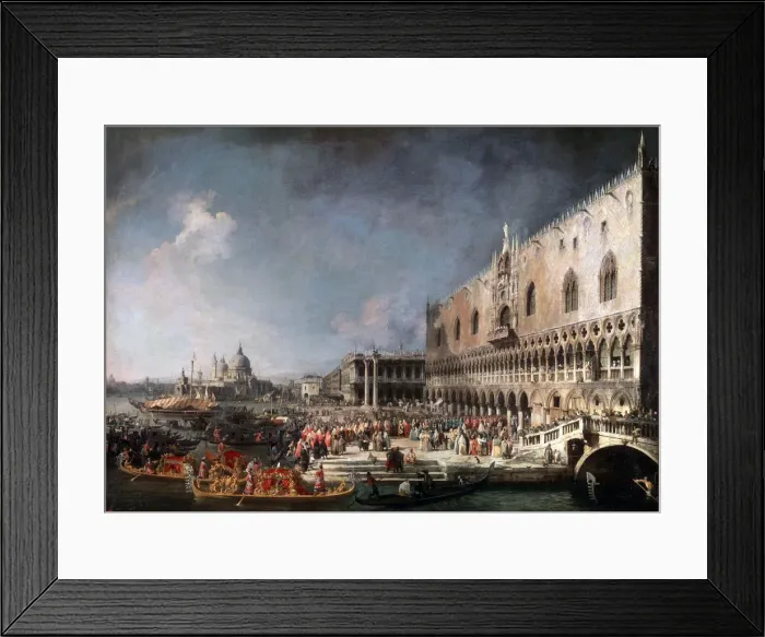Framed Print : Arrival of the French Ambassador in Venice, 1725-1726. Artist: Canaletto Framed Print : Arrival of the French Ambassador in Venice, 1725-1726. Artist: Canaletto