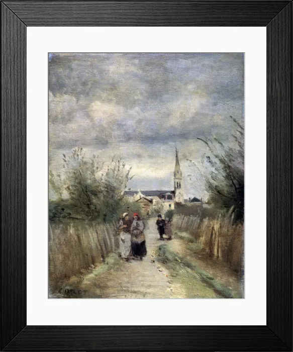 Framed Print : Bell tower in Argenteuil (Road to the Church), 1870s. Artist: Jean-Baptiste-Camille Corot Framed Print : Bell tower in Argenteuil (Road to the Church), 1870s. Artist: Jean-Baptiste-Camille Corot