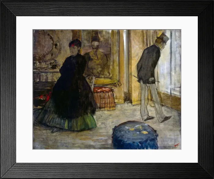 Framed Print : Interior with Two Figures, 1869. Artist: Edgar Degas Framed Print : Interior with Two Figures, 1869. Artist: Edgar Degas