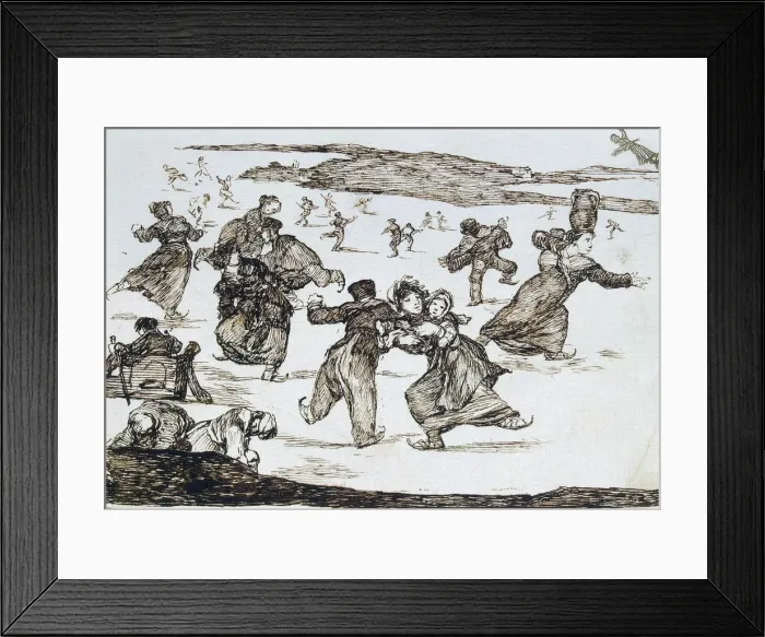 Framed Print : Skaters, between 1812 and 1823. Artist: Francisco Goya Framed Print : Skaters, between 1812 and 1823. Artist: Francisco Goya