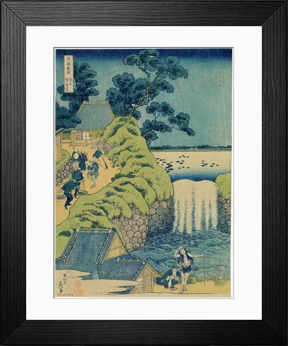Framed Print : Waterfall Aigaoka (From the series Waterfalls of the Various Provinces), c1829. Artist: Hokusai Framed Print : Waterfall Aigaoka (From the series Waterfalls of the Various Provinces), c1829. Artist: Hokusai