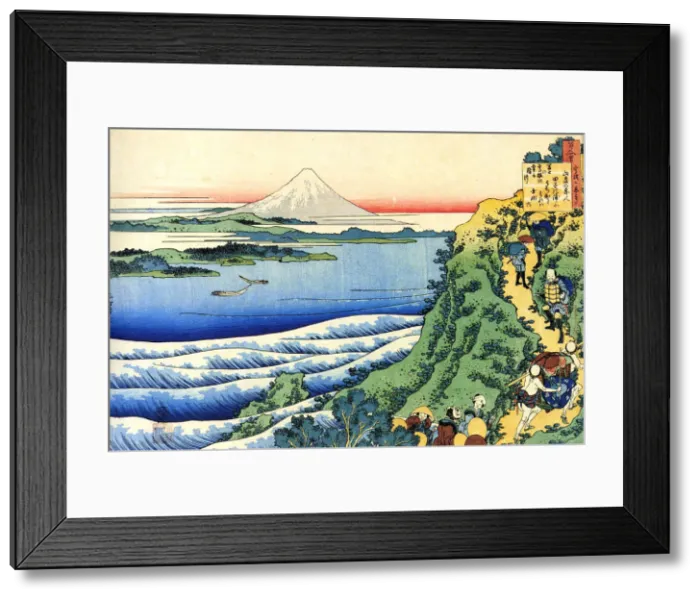 Framed Print : From the series Hundred Poems by One Hundred Poets: Yamabe no Akahito, c1830. Artist: Hokusai Framed Print : From the series Hundred Poems by One Hundred Poets: Yamabe no Akahito, c1830. Artist: Hokusai