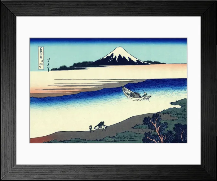 Framed Print : Tama River in Musashi Province (from a Series 36 Views of Mount Fuji), 1830-1833. Artist: Hokusai Framed Print : Tama River in Musashi Province (from a Series 36 Views of Mount Fuji), 1830-1833. Artist: Hokusai