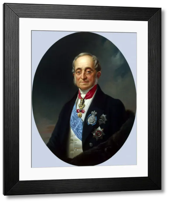 Framed Print : Portrait of the Chancellor of the Russian Empire Count Karl Robert Nesselrode, (1780-1862), 1840s. Artist: Franz Kruguer Framed Print : Portrait of the Chancellor of the Russian Empire Count Karl Robert Nesselrode, (1780-1862), 1840s. Artist: Franz Kruguer