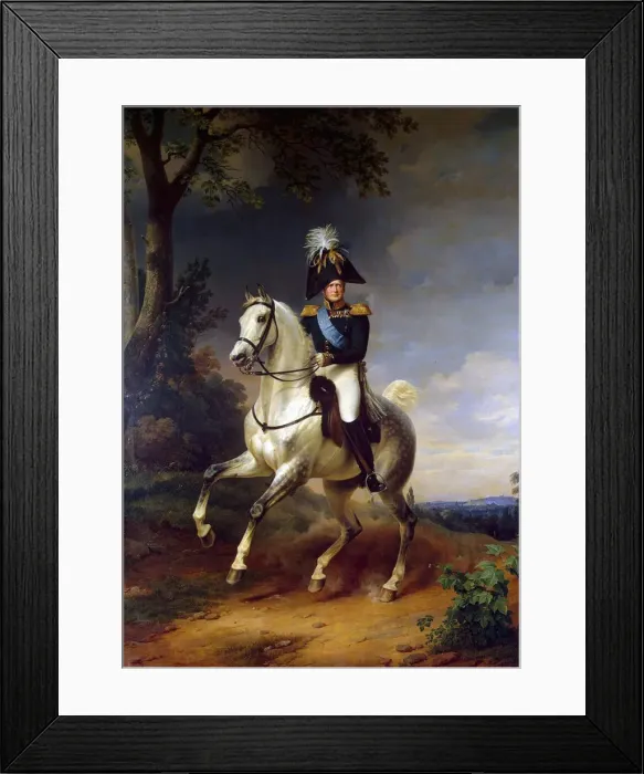 Framed Print : Equestrian Portrait of Emperor Alexander I, (1777-1825), 1837. Artist: Franz Kruguer Framed Print : Equestrian Portrait of Emperor Alexander I, (1777-1825), 1837. Artist: Franz Kruguer