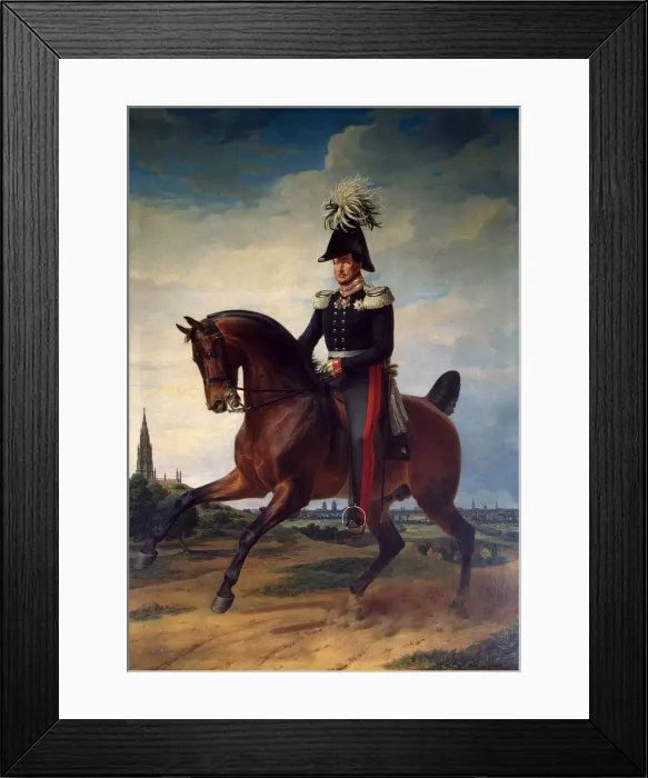 Framed Print : Equestrian Portrait of Frederick William III of Prussia, (1797-1840), 1831. Artist: Franz Kruguer Framed Print : Equestrian Portrait of Frederick William III of Prussia, (1797-1840), 1831. Artist: Franz Kruguer