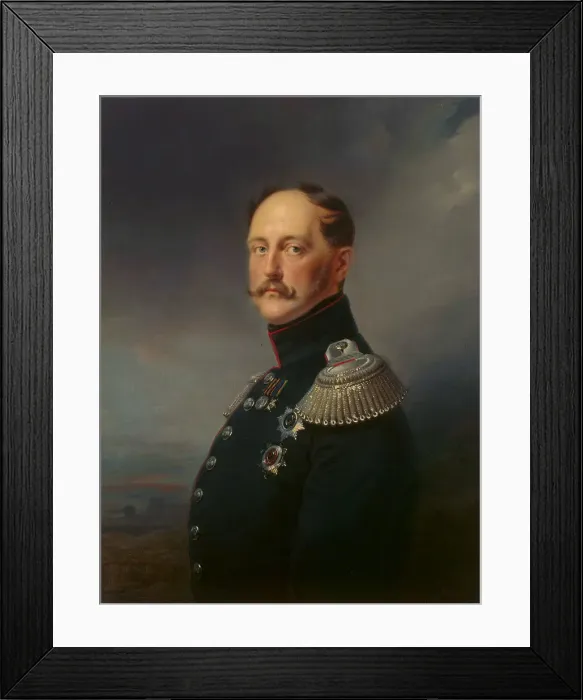 Framed Print : Portrait of Emperor Nicholas I, (1796-1855), 1852. Artist: Franz Kruguer Framed Print : Portrait of Emperor Nicholas I, (1796-1855), 1852. Artist: Franz Kruguer