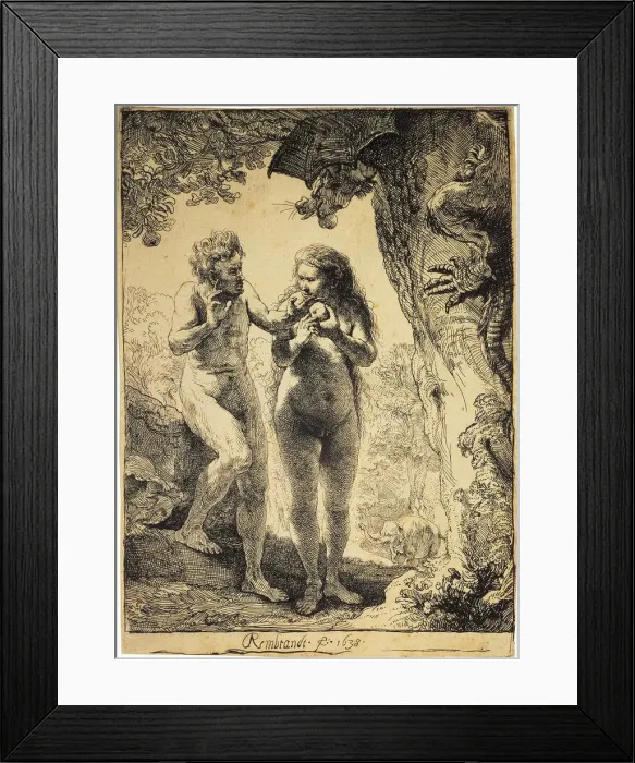 Framed Print : Adam and Eve, 1638. Artist: Rembrandt Harmensz van Rijn Framed Print : Adam and Eve, 1638. Artist: Rembrandt Harmensz van Rijn