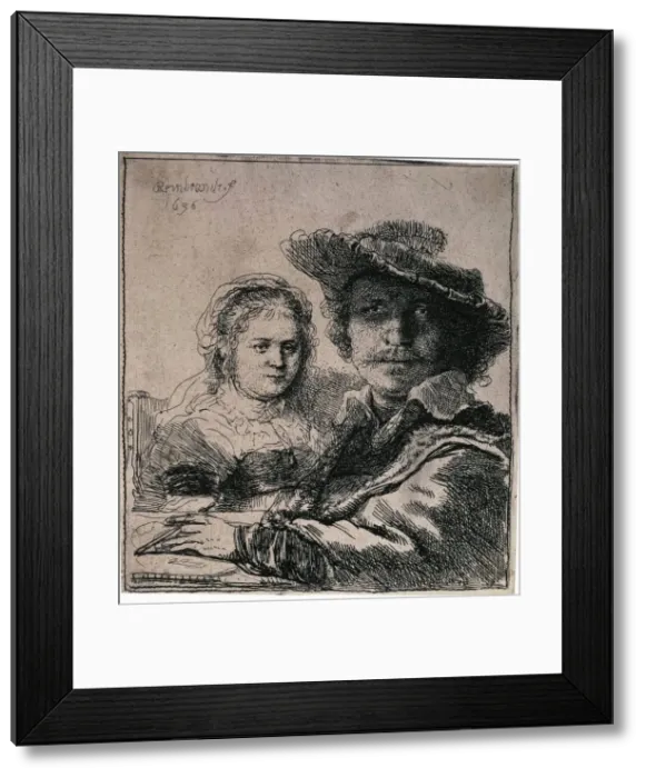 Framed Print : Self-Portrait with Saskia, 1636. Artist: Rembrandt Harmensz van Rijn Framed Print : Self-Portrait with Saskia, 1636. Artist: Rembrandt Harmensz van Rijn