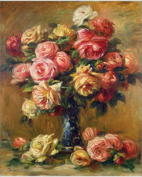 Roses in a Vase, c1910. Artist: Pierre-Auguste Renoir
