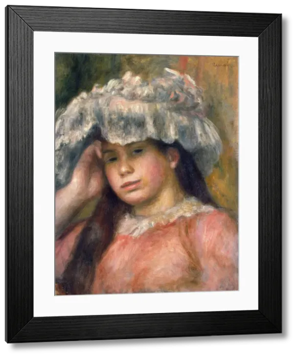 Framed Print : Young Girl in a Hat, 1892-1894. Artist: Pierre-Auguste Renoir Framed Print : Young Girl in a Hat, 1892-1894. Artist: Pierre-Auguste Renoir