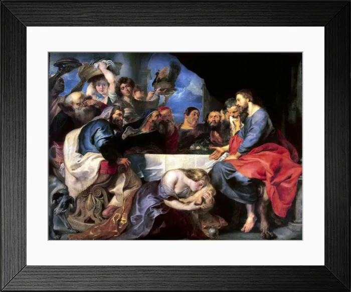 Framed Print : Feast in the House of Simon the Pharisee, between 1618 and 1620. Artist: Peter Paul Rubens Framed Print : Feast in the House of Simon the Pharisee, between 1618 and 1620. Artist: Peter Paul Rubens