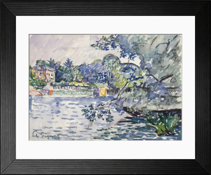 Framed Print : Banks of the Seine, c1900. Artist: Paul Signac Framed Print : Banks of the Seine, c1900. Artist: Paul Signac