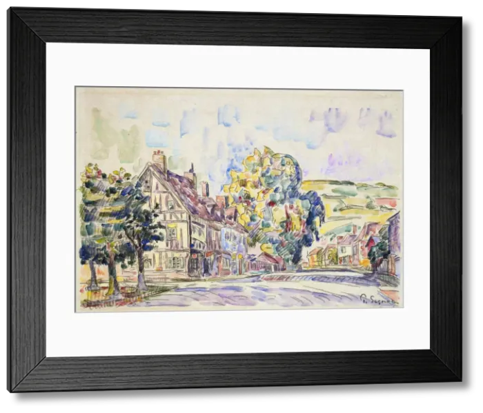 Framed Print : Street with a Frame House in Normandy, c1925. Artist: Paul Signac