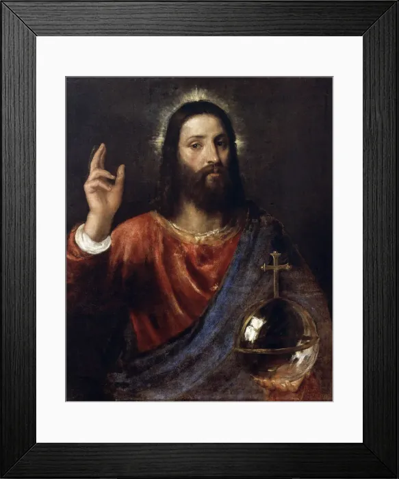 Framed Print : Salvator Mundi (Saviour of the World), c1570. Artist: Titian Framed Print : Salvator Mundi (Saviour of the World), c1570. Artist: Titian