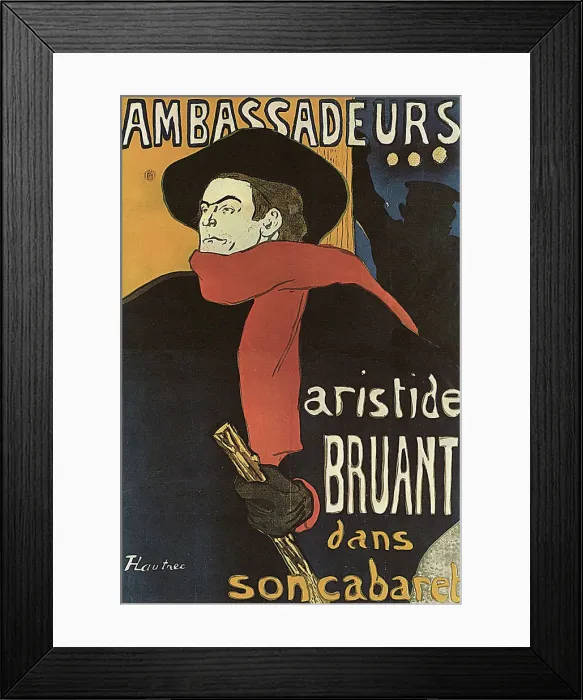 Framed Print : Bruant in Ambassadeurs, 1892. Artist: Henri de Toulouse-Lautrec Framed Print : Bruant in Ambassadeurs, 1892. Artist: Henri de Toulouse-Lautrec