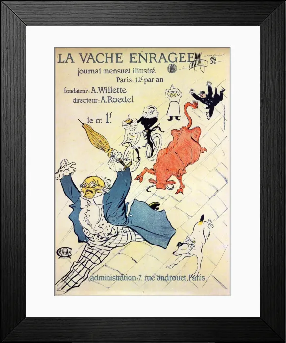 Framed Print : La Vache enragee, 1896. Artist: Henri de Toulouse-Lautrec Framed Print : La Vache enragee, 1896. Artist: Henri de Toulouse-Lautrec