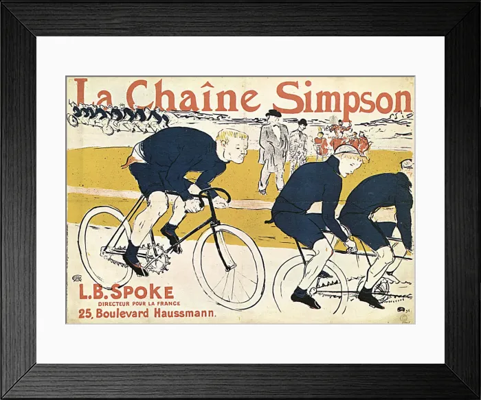 Framed Print : La chaine Simson, (Advertising Poster), 1896. Artist: Henri de Toulouse-Lautrec Framed Print : La chaine Simson, (Advertising Poster), 1896. Artist: Henri de Toulouse-Lautrec