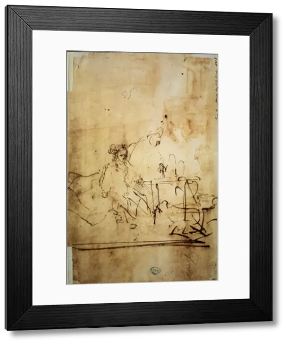 Framed Print : Ahasuerus, Haman and Esther, 17th century. Artist: Rembrandt Harmensz van Rijn Framed Print : Ahasuerus, Haman and Esther, 17th century. Artist: Rembrandt Harmensz van Rijn
