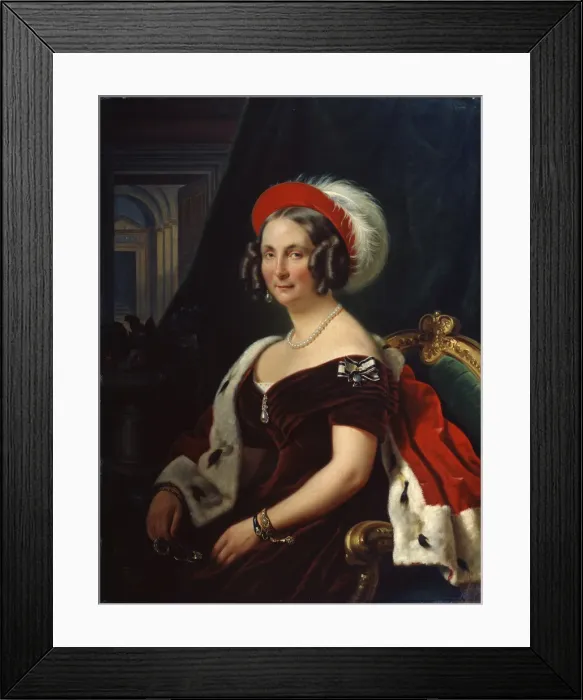 Framed Print : Portrait of Queen Frederica of Hanover, (1778-1841), 19th century. Artist: Franz Kruger Framed Print : Portrait of Queen Frederica of Hanover, (1778-1841), 19th century. Artist: Franz Kruger