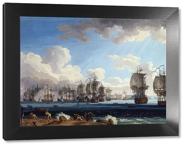 The Naval Battle of Chesma on 5 July 1770, 18th century. Artist: Jacob Philip Hackert