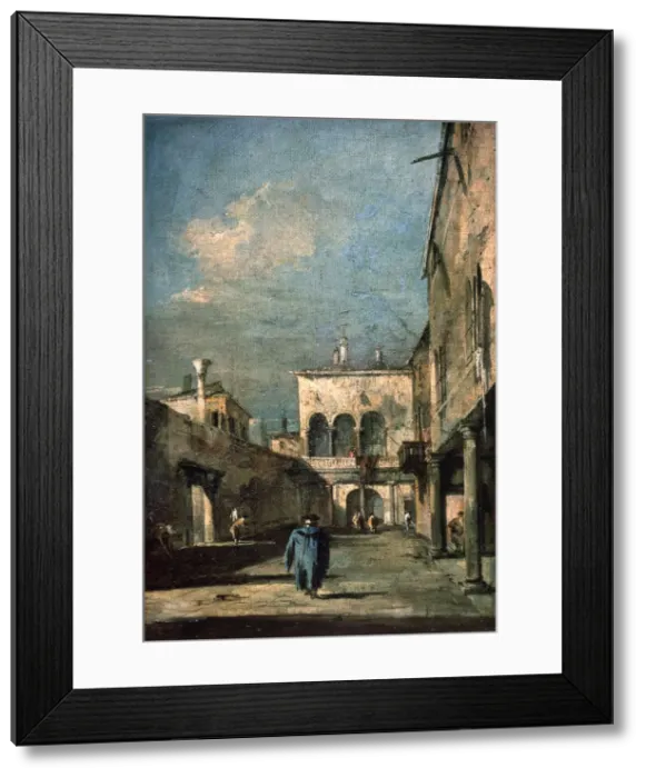 Framed Print : Venetian Courtyard, 1770s. Artist: Francesco Guardi Framed Print : Venetian Courtyard, 1770s. Artist: Francesco Guardi