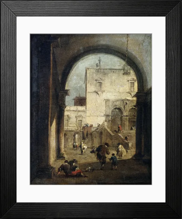Framed Print : View of a Square and a Palace, between 1775 and 1780. Artist: Francesco Guardi Framed Print : View of a Square and a Palace, between 1775 and 1780. Artist: Francesco Guardi