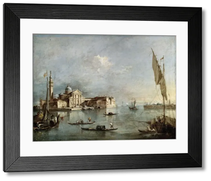 Framed Print : View of the San Giorgio Maggiore Island, between 1765 and 1775. Artist: Francesco Guardi Framed Print : View of the San Giorgio Maggiore Island, between 1765 and 1775. Artist: Francesco Guardi