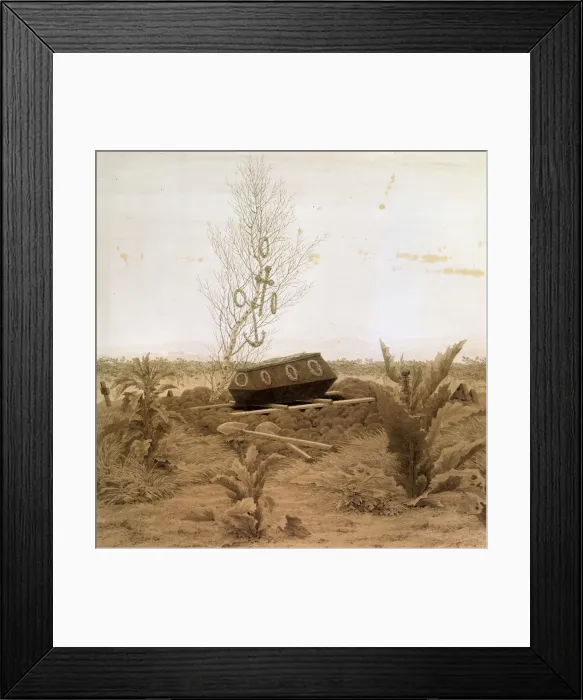 Framed Print : At the edge of the grave, 1830s. Artist: Caspar David Friedrich Framed Print : At the edge of the grave, 1830s. Artist: Caspar David Friedrich