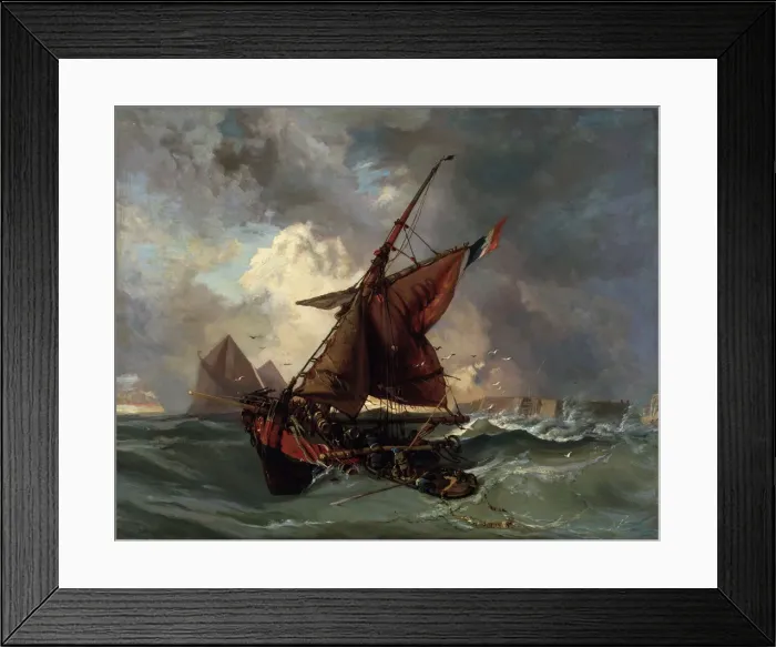 Framed Print : Ships in a stormy sea, 19th century. Artist: Eugene Delacroix Framed Print : Ships in a stormy sea, 19th century. Artist: Eugene Delacroix